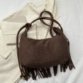 thumbnail image 4 of Women Shoulder Bag Fashion New Pattern Tassel Decoration Retro Casual Large Capacity Zipper Practical Messenger Bag, 4 of 5