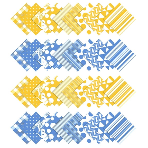 Soimoi Stripes Print Precut 5-inch Cotton Fabric Quilting Squares Charm Pack DIY Patchwork Sewing Craft-Yellow