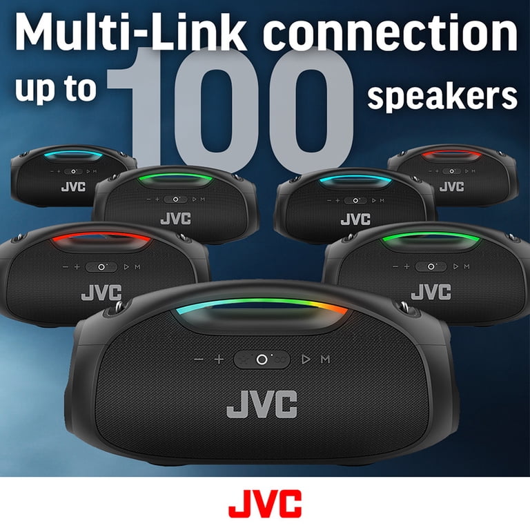JVC Portable Boombox SP-PA15BT, 120W Max Output, Waterproof IPX6