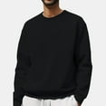 thumbnail image 4 of Zimjoy Crew Neck Sweatshirt for Men Casual Long Sleeve Mens Crewneck Sweatshirts Fashion Basic Pullover Shirts Cotton Blend Warm Winter Clothes, Black L, 4 of 5