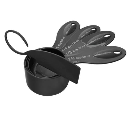 

Baker s Secret 4pcs Plastic Durable Measure Cup 9.84 x2.76 x3.74 Black