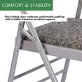 thumbnail image 2 of 4 Pack Heavy Duty Folding Chairs, Fabric Padded Seat & Back, Steel Frame, 350 lbs Capacity, Portable Chairs for Extra Seating, Parties, Office & Home Fab Grey, 2 of 8