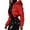 1 Red, variant on Wovix Women Winter Warm Stand Collar Slim Fit Cropped Short Puffer Zipper Down Jacket with Hood Coats Long Sleeve Basic Solid Color Trendy Daily Outerwear Winter