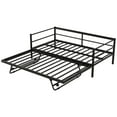 thumbnail image 5 of Euroco Metal Daybed with Trundle with LED Light, Twin, Solid Platform Bed with Pop up Trundle Bed for Bedroom, 5 of 9