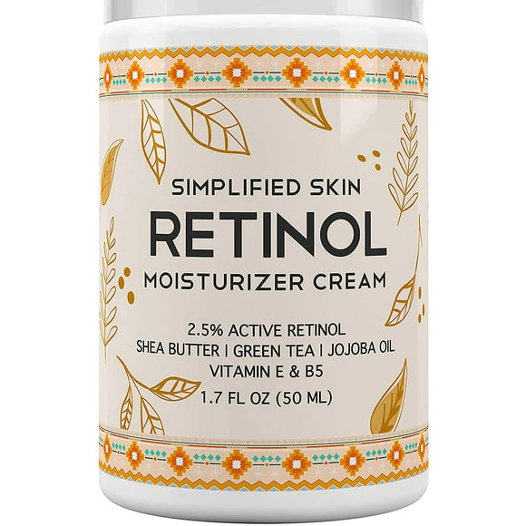 Crema Hidratante de Retinol Simplified Skin al 2,5% para el Rostro y Ojos con Vitamina E y Ácido Hialurónico 1.7 oz Simplified Skin SS54633