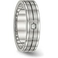 thumbnail image 6 of Chisel Stainless Steel Polished with Brushed Center CZ 6.2mm Grooved Band - Ring Size 12.0, 6 of 8