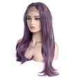 thumbnail image 3 of 24 Inches Front Lace Wig Synthetic Long Wave Purple Wigs for Women, 3 of 5