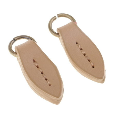 2pcs Leather Zipper Pull Tags Zip Puller Handbag Repair Accessory