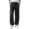 thumbnail image 2 of Nugftut Pants for Boys Elastic Waist Casual Loose Fit Long Pants with Pockets for Daily Outdoor Wear Sizes 110, 2 of 9