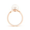 thumbnail image 2 of Angara Freshwater Cultured Pearl Solitaire Bypass Ring in 14K Rose Gold for Women | June Birthstone Jewelry for Her, 2 of 7