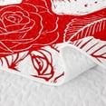 thumbnail image 5 of Castle Fairy Spooky Crowned Skull Twin Quilt Set,Boho Rose Bloom Twin Coverlet Set,Scarlet White, 5 of 7