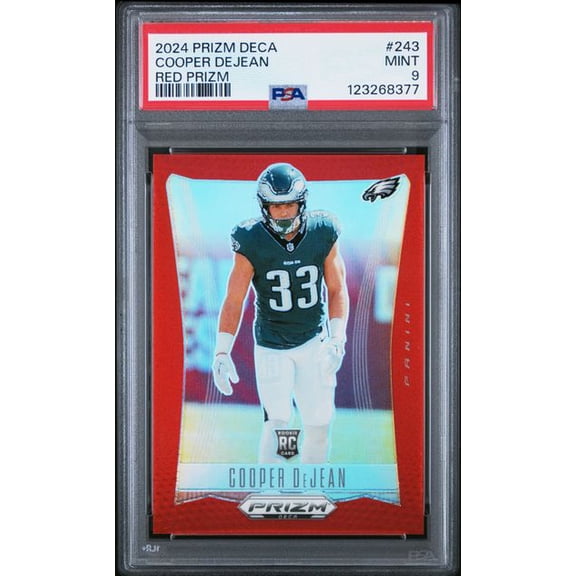 Graded 2024 Panini Prizm Deca Cooper DeJean #243 /199 Rookie RC Football Card PSA 9 Mint