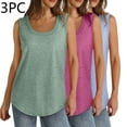 thumbnail image 2 of fatyb 3 Pack Womens Tank Tops Casual Summer Sleeveless Loose Tops Round Neck Basic Ladies Tee Shirts, 2 of 7