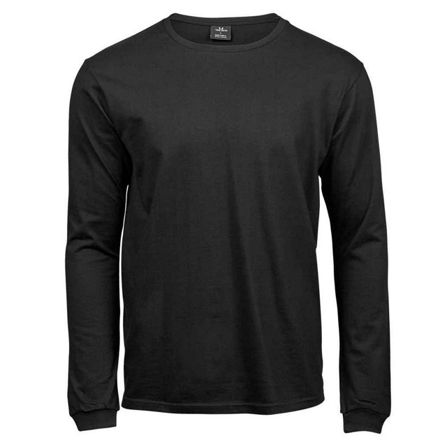 Tee Jays - Camiseta de Manga Larga para Hombre (Negro)