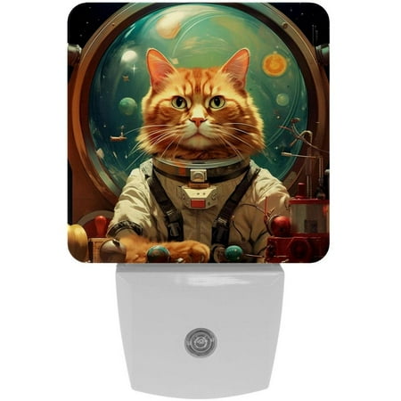 

Cats LED Square Night Lights - Energy Efficient and Contemporary Design - for Bedrooms and Hallways - Includes Sensor with Auto on/Off - Easy Installation