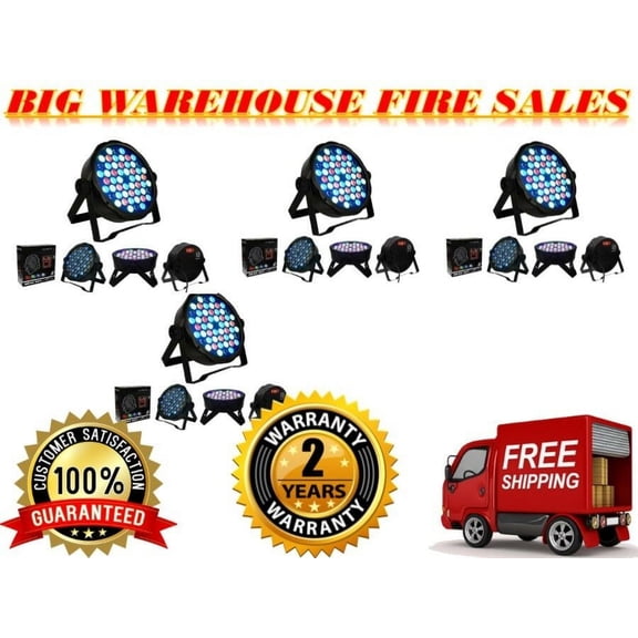 4 MR.DJ MEGA354 DJ PARTY CLUB STAGE SHOW LIGHTING FLAT PAR LIGHTING 54X1W RGBW