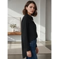 thumbnail image 6 of Women's Long Sleeve Button Down Shirt, Classic Collared Pocket Blouse, Loose Versatile Commute Top, Casual Office Women, 6 of 9