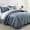 Geometric Pattern Bluish Grey, variant on Ameha Velvet Bedspread King Size 3 Piece Set Black Geometric Quilt Ultra Soft Lightweight Reversible Washable Bedding 350GSM