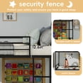 thumbnail image 6 of Harper & Bright Designs Twin Size House Bunk Bed with Ladder, Twin Over Twin Metal Bunk Bed Frame with Guardrail for Boys and Girls, Black, 6 of 12