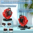 thumbnail image 2 of Abanico para Lugar de Trabajo con Batería Milwaukee M18 de 18 V/adaptador de CA, Ventilador Portátil con Batería con Temporizador, Ventilador de Trabajos Inalámbrico de 3500 Cfm para Taller, Sitio de Construcción para Camping, Garaje, Cocina, Oficina, 2 of 12