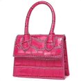 thumbnail image 3 of Mini cartera para mujer, mini bolso con estampado de cocodrilo, color rosa pequeño, 3 of 5