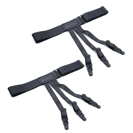 

✪ 2Pcs/Set Elastic Leg Suspenders Plastic Locking Clamps Shirt Stays Holder Straps