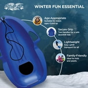 Flexible Flyer Spitfire Sled 1 Person Toboggan with Tow Rope & Seat Pad