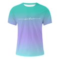 thumbnail image 4 of Krdevn Men's Oversized T Shirt Crew Neck Short Sleeve T Shirt with Gradient City Print Basic Shirts Men Loose Casual Shirts Sports Shirts,L, 4 of 4