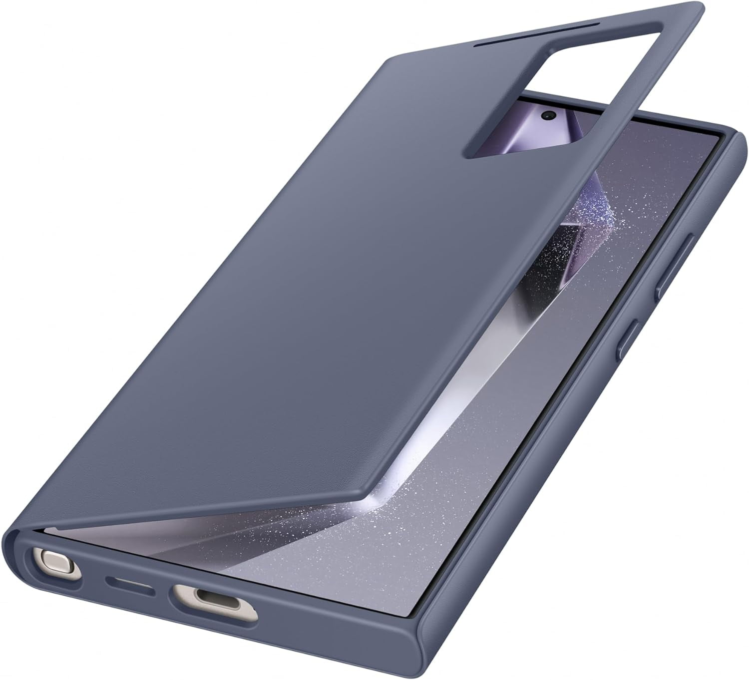 For Samsung Galaxy S24 Ultra Smart View Wallet Case,Black 