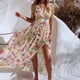 thumbnail image 4 of Vestido largo de playa casual elegante sin mangas de gasa con abertura con cuello en V para mujer Pompotops  ghjkhdj6617, 4 of 7