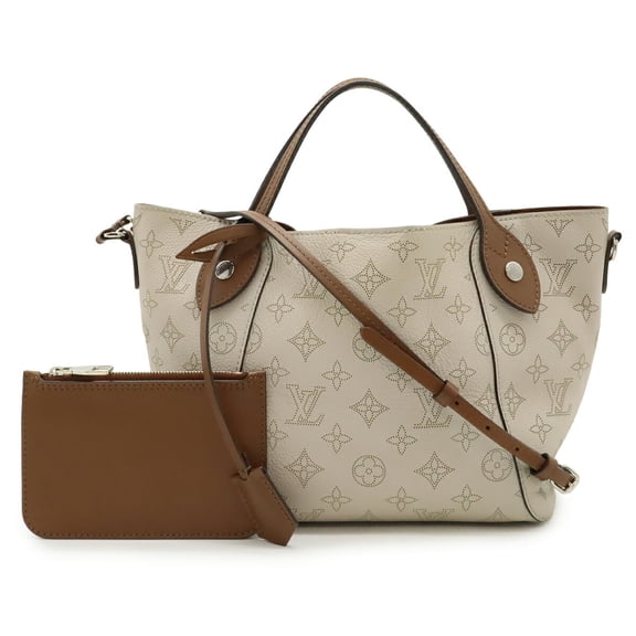 Pre-Owned LOUIS VUITTON Monogram Mahina PM Handbag/Shoulder Bag in Blue Leather, Light Beige,...