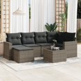 thumbnail image 1 of vidaXL 7 Piece Garden Sofa Set with Cushions Grey Poly Rattan, 1 of 5