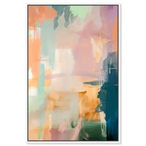 Mani Dida II Colorful Abstract Canvas Wall Art by Art Remedy, White Floater Frame, 36"x54"