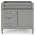 thumbnail image 3 of 36'' Bathroom Vanity without Top Sink, Modern Bathroom Storage Cabinet with 2 Drawers and a Tip-out Drawer, Solid Wood Frame, Grey (NOT INCLUDE BASIN SINK), 3 of 7