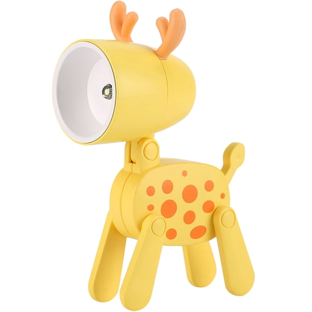 Lámpara de noche de ciervo para dormitorio infantil, luz LED de noche, lámpara de noche de mesa encantadora, luz de dibujos animados