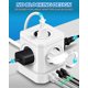 thumbnail image 3 of 5 Sockets with 4 USB Ports, 9-in-1 Extension Power Strip 2M, 16A 4000W Fast Charging, Multi Socket Block for PC/Phone/Laptop/Speaker/TV, White, 3 of 5