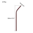 thumbnail image 2 of Reusable Metal Straws 4Pcs, Stainless Steel Bent Drinking Straw 10.5" Long Suitable for Milk Shake Beverage Juice Red, 2 of 5