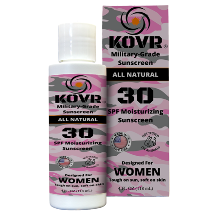 KOVR Broad Spectrum Sunblock for Women  100% Natural SPF 30 Organic Sunscreen Lotion 4 oz - Active Life Co.
