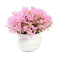 thumbnail image 2 of Dongrere Small Artificial Potted Shrub, Plastic Fake Greenery Plant with White Pot for Home Office Desk Bathroom Tabletop Decor, Pink, 2 of 9