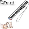 thumbnail image 1 of Juguete interactivo para gatos con función LED 7 en 1 (linterna + 5 patrones ajustables + luz ultravioleta), recargable por USB, con luz LED roja para gatos y perros, herramienta de entrenamiento., 1 of 5