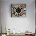 thumbnail image 2 of Rectangular Wooden Wall Clock Silent Non-ticking For Home Kitchen Living Room Bedroom Office Decor, 2 of 8