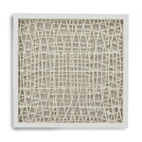 Wall Decor Art Abstract Alabaster White Polished Nickel Fir Paper Glass Linen