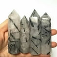 thumbnail image 2 of K-KED 60-70mm AAA Natural Black Tourmaline Quartz Rutilated Healing Crystal Point Wand, 2 of 9