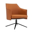 thumbnail image 2 of Terra Cotta Faux Leather Swivel Accent Chair, 2 of 7