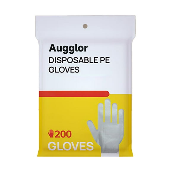 Augglory Disposable gloves for home use, Disposable Food Prep Gloves - 200 Piece Plastic Food Safe Disposable Gloves