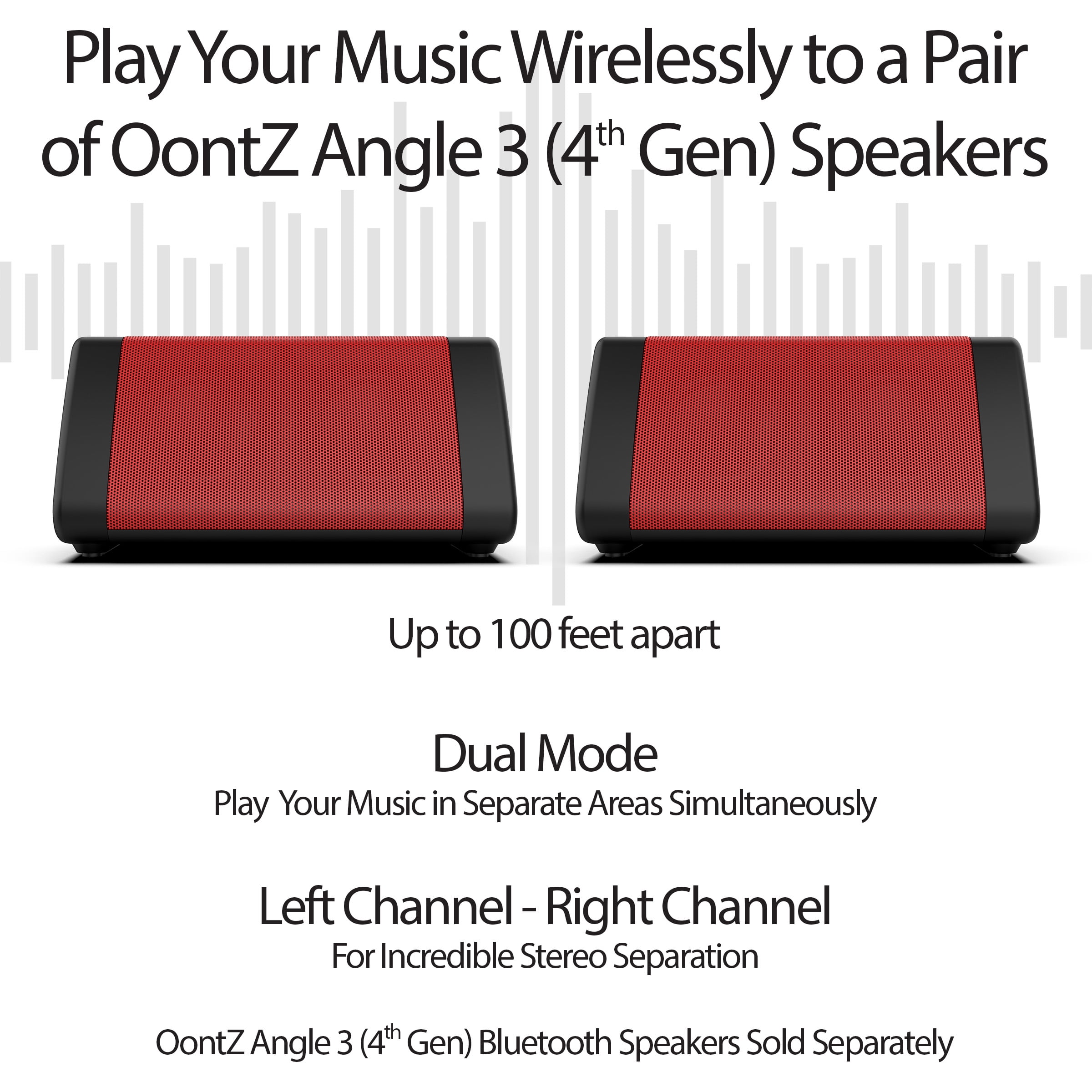 OontZ Angle 3 Portable Bluetooth Speaker, Surprisingly Loud Volume & Bass, 100 Foot Wireless Bluetooth Speaker Range, IPX5 Water Resistant (Red)