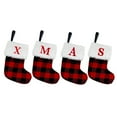 thumbnail image 4 of Christmas Stockings With Initials Embroidered Letter Knit Red Black Plaid Christmas Hanging Stocking For Family Holiday Decor Xmas Tree Fireplace Home Hanging Decorations, 4 of 9