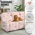 thumbnail image 4 of Xoenoiee Pink Cherry Blossom Pattern Recliner Sofa Covers Sectional Couch Cover for Reclining Couch 3 Seat, 8-Pieces 3 Cushion Sofa Stretch Recliner Sofa Slipcover, Soft Jacquard Furniture Protector, 4 of 7