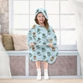 thumbnail image 6 of Wearable Blanket Hoodie for Kids Office Dinosaur Flannel Hooded Blanket with Pockets and Sleeves Suitable for Boys and Girls, 6 of 7