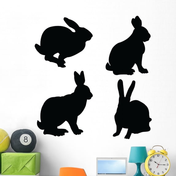Rabbit Collection Vector Wall Mural by Wallmonkeys Peel and Stick Graphic (48 in H x 46 in W) WM127125
